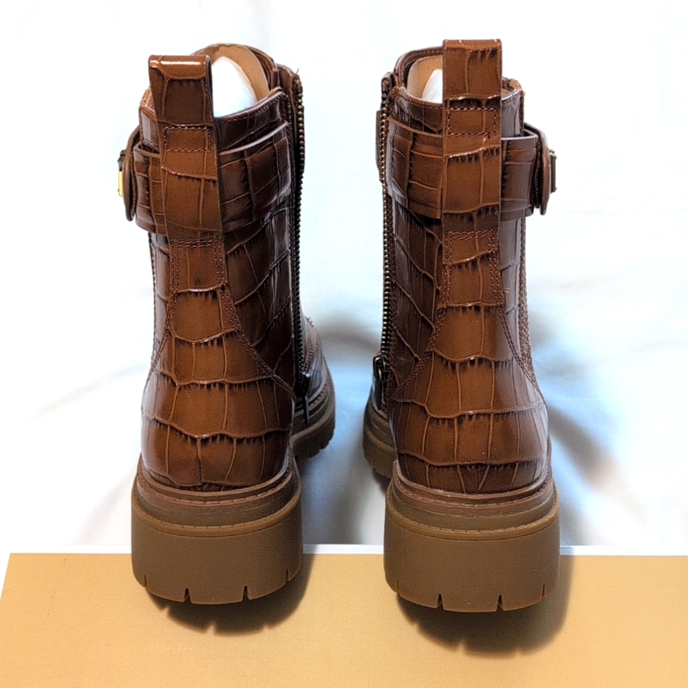 Michael Kors Ladies leather Chestnut Stark Booties. - Picture 4 of 10